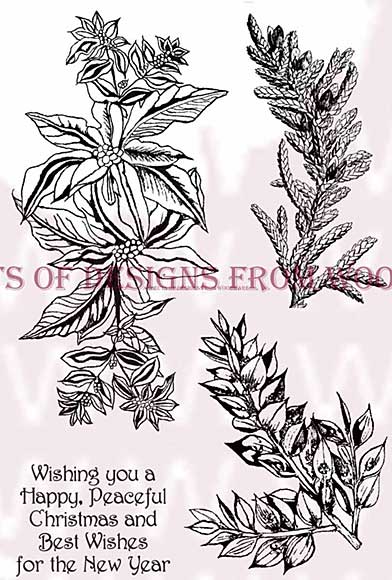 SO: Poinsettia & Spruce - Woodware Clear Magic Stamps