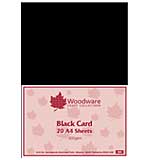 SO: Woodware Black Card 300gsm (20 sheets - Very Fine Rib)