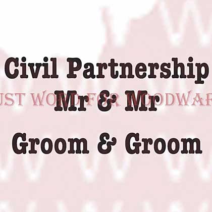 Woodware Clear Stamps - Civil Partnership Mr and Mr