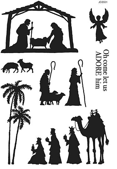 SO: Woodware Clear Singles - Nativity Silhouette