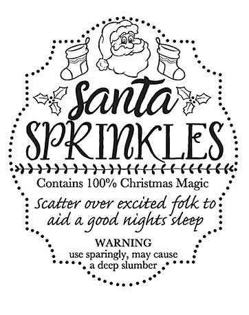 SO: Woodware Clear Singles - Santa Sprinkles Tag