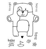 Woodware Clear Singles - Baby Patch Bear