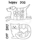 SO: Pup and Mog, Woodware Clear Singles Stamp [1019]