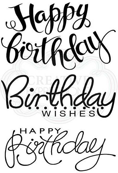 Woodware Clear Singles Big Birthday Words