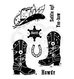SO: Woodware Clear Singles Howdy Cowboy Stamp [WW2001]