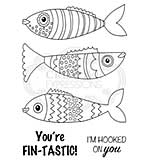 Fishing Creel Wood Mounted Rubber Stamp Masculine Fish Gear Scene  Stampendous 97