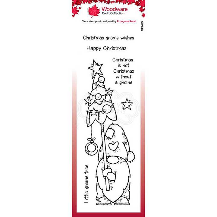 SO: Woodware Clear Singles Tall Tree Gnome Stamp