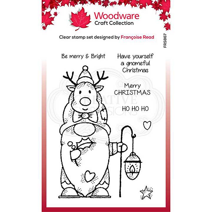 SO: Woodware Clear Singles Reindeer Gnome Stamp