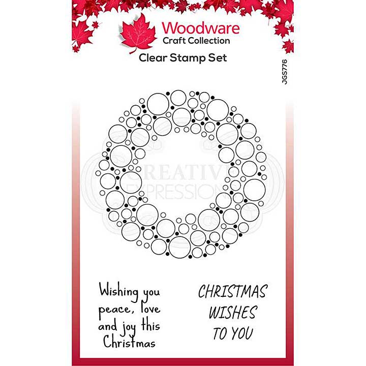 SO: Woodware Clear Singles Bubble Holiday Wreath Stamp (4 x 6)