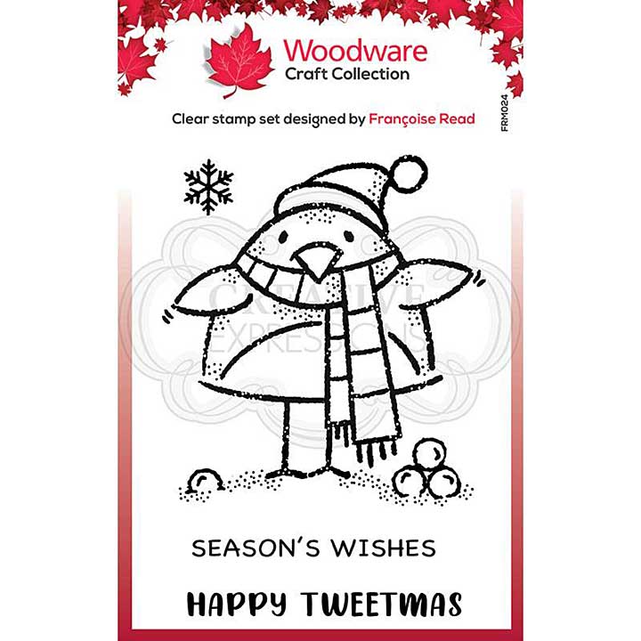 SO: Woodware Clear Singles Tweetmas Robin 3.8 in x 2.6 in Stamp