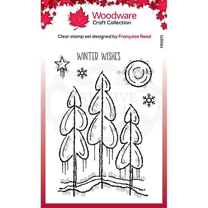 SO: Woodware Clear Singles Winter Trees 4 in x 6 in Stamp