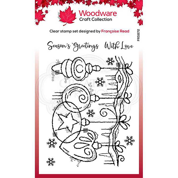 SO: Woodware Clear Singles Frosted Baubles 4 in x 6 in Stamp