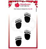 Woodware Clear Singles Festive Fuzzies . Mini Polar Bear Paws 2.6 in x 1.7 in Stamp