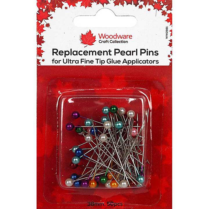 SO: Woodware Stainless Steel Pearl Pins 38mm pk 50