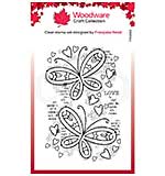 Woodware Clear Singles Butterfly Confetti 4 in x 6 in Stamp