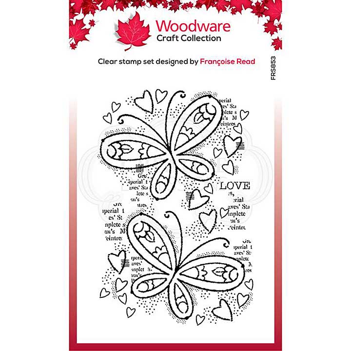 SO: Woodware Clear Singles Butterfly Confetti 4 in x 6 in Stamp