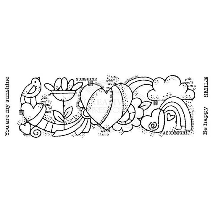 SO: Woodware Clear Singles Heart Border 8 in x 2.6 in Stamp
