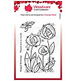 Woodware Clear Singles Flower Blooms 4 in x 6 in Stamp