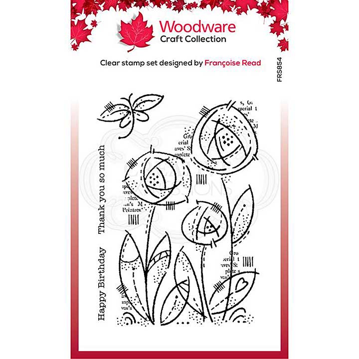 SO: Woodware Clear Singles Flower Blooms 4 in x 6 in Stamp