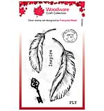 Woodware Clear Singles Two Feathers 3.8 in x 2.6 in Stamp