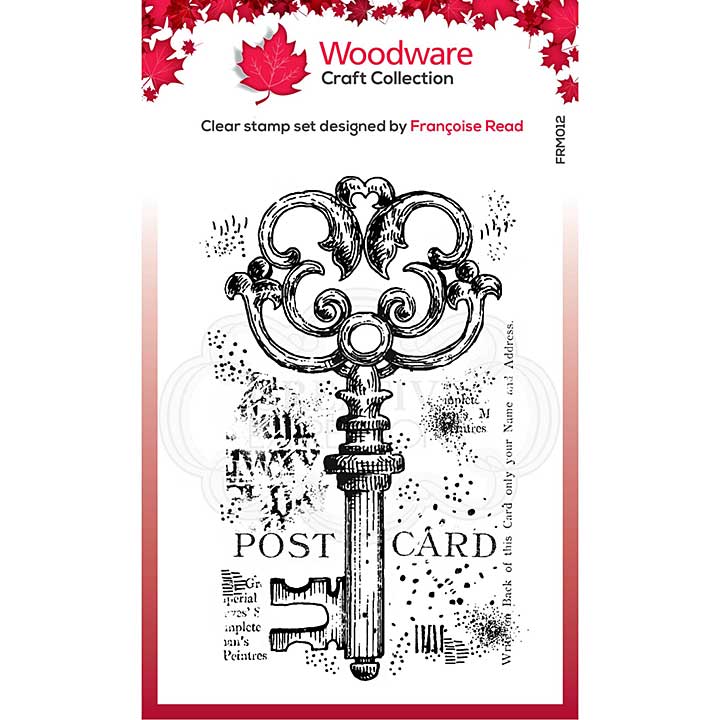 SO: Woodware Clear Singles Old Key 3.8 in x 2.6 in Stamp