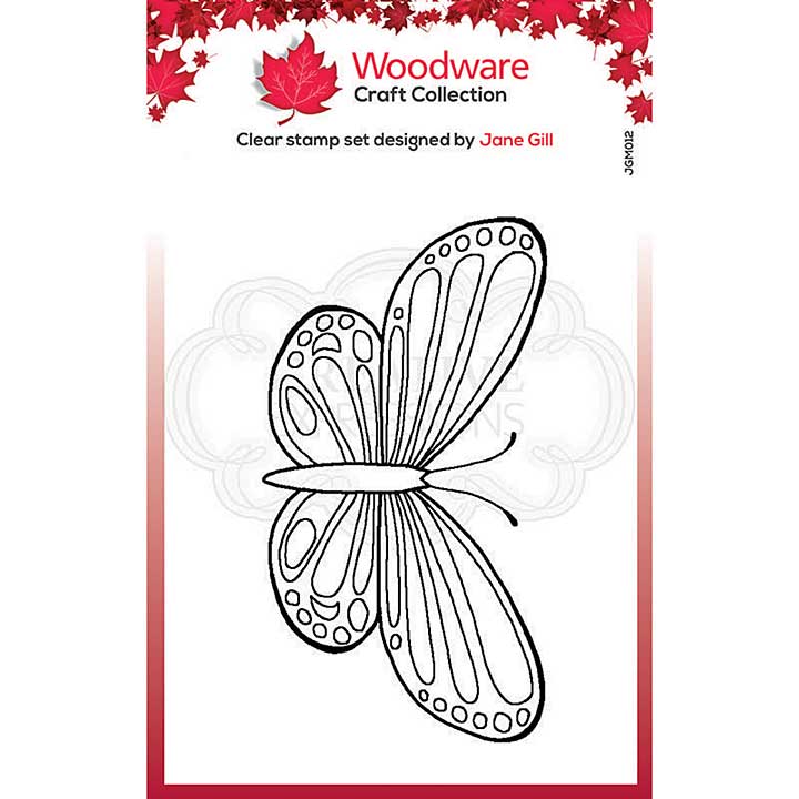 Woodware Clear Singles Mini Wings - Common Blue Stamp (2.6x1.7)