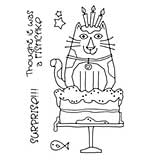 SO: Woodware Clear Singles Cat Birthday Cake Stamp (4x6)