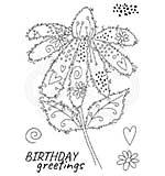 Woodware Clear Singles Fuzzy Flowers - Daisy Stamp (4x6)
