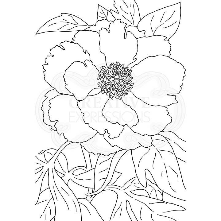 SO: Woodware Clear Singles Peony Stamp (4x6)