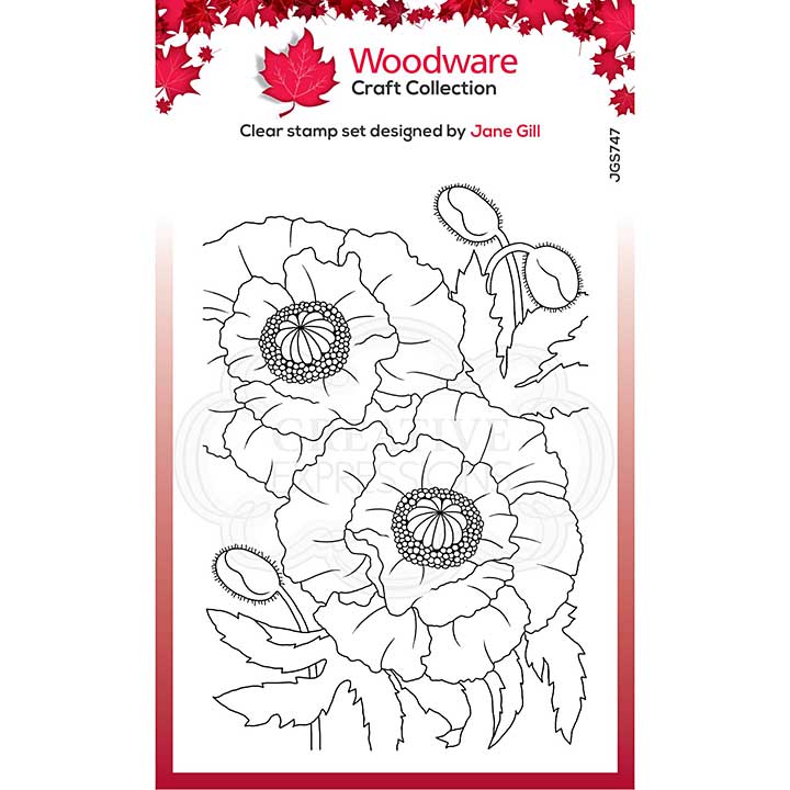 SO: Woodware Clear Singles Poppies Stamp (4x6)