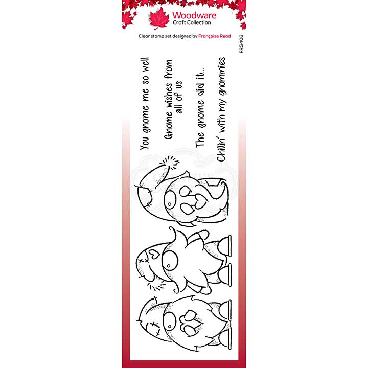 SO: Woodware Clear Singles Three Gnomes Stamp (8x2.6)