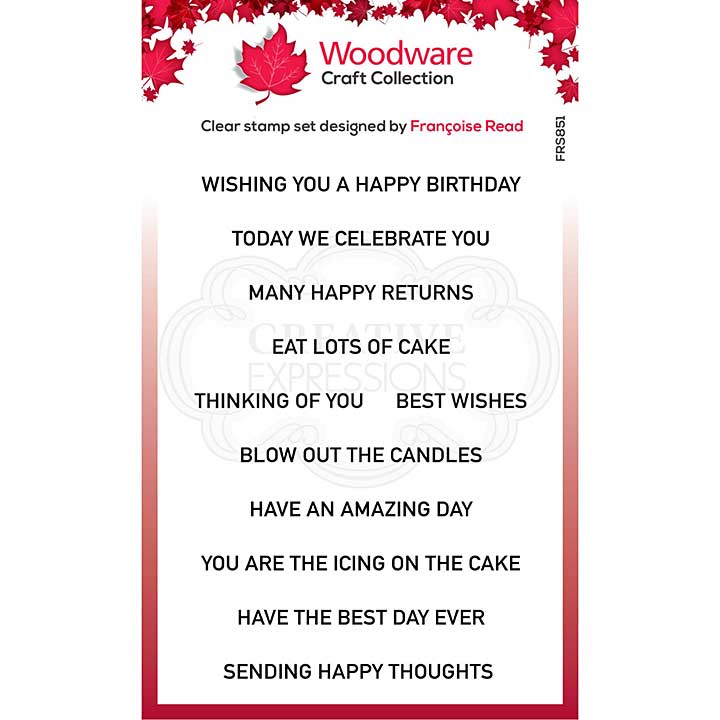 Woodware Clear Singles Birthday Strips Stamp (4x6)