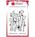 Woodware Clear Singles Wild Hearts Stamp Set (4x6)