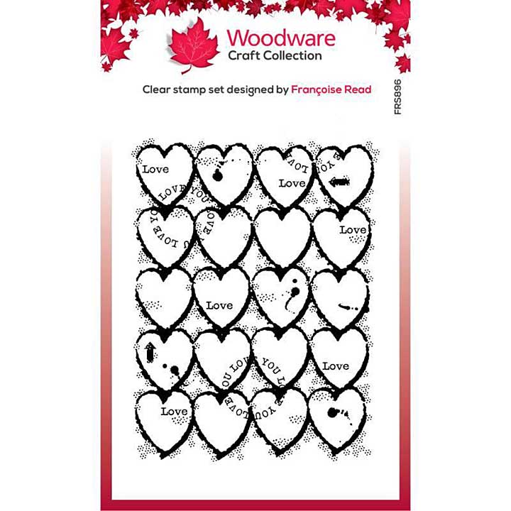 Woodware Clear Singles Heart Background Stamp Set (4x6)