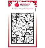 Woodware Clear Singles Heart Collage Stamp Set (4x6)
