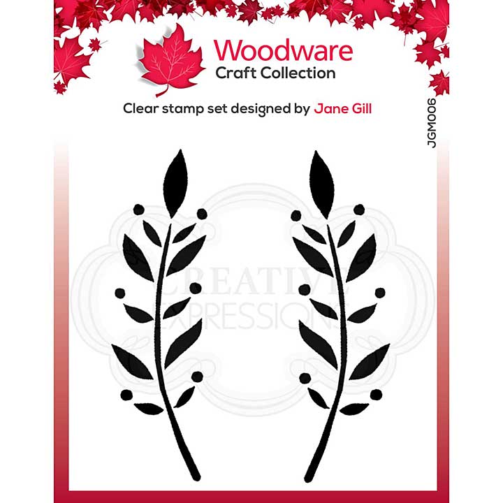 Woodware Clear Singles Dorothy Leaf 3.8 in x 2.6 in Stamp