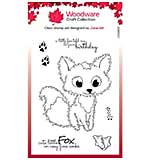 SO: Woodware Clear Singles Fuzzie Friends Freddie Fox 4 in x 6 in Stamp