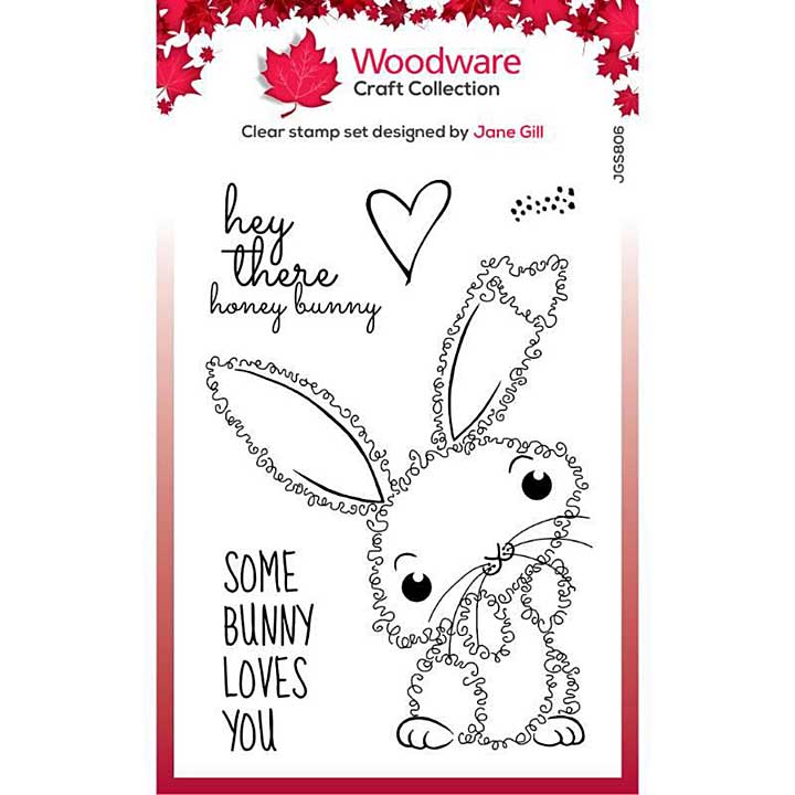 Woodware Clear Singles Fuzzie Friends Bella The Bunny 4 in x 6 in Stamp