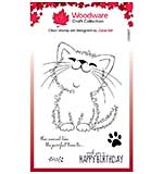 Woodware Clear Singles Fuzzie Friends Kati The Kitten 4 in x 6 in Stamp