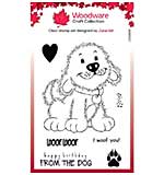 SO: Woodware Clear Singles Fuzzie Friends Parker The Puppy 4 in x 6 in Stamp