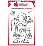 SO: Woodware Clear Singles Bee Gnome 4 in x 6 in Stamp