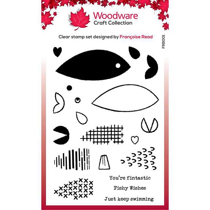 SO: Woodware Clear Singles Build A Fish Stamp Set (6 in x 8 in)