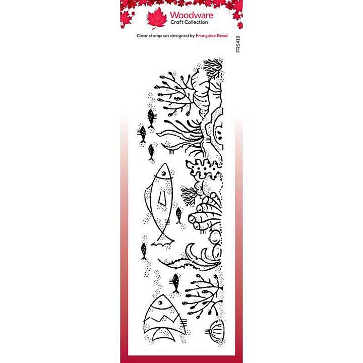 Woodware Clear Singles Coral Reef Stamp Set (8 in x 2.6 in)