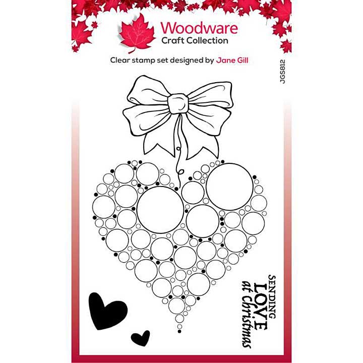 Woodware Clear Singles Big Bubble Bauble - Heart Stamp (4x6)
