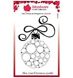 Woodware Clear Singles Big Bubble Bauble - Curly Ribbon Stamp (4x6)