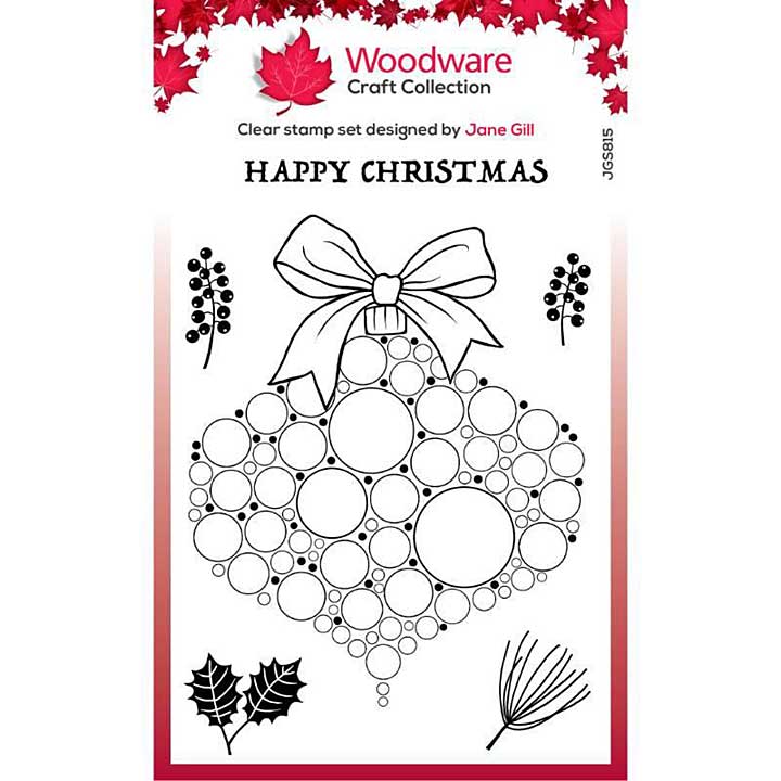 Woodware Clear Singles Big Bubble Bauble - Twigs & Berries Stamp (4x6)