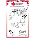 Woodware Clear Singles Big Bubble - Poinsettia Ring Stamp (4x6)