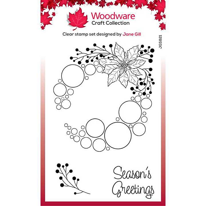 Woodware Clear Singles Big Bubble - Poinsettia Ring Stamp (4x6)