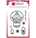 Woodware Clear Singles Snowman Light Bulb Stamp FR22 (3x4)