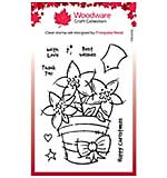 Woodware Clear Singles Potted Poinsettias Stamp FR22 (4x6)